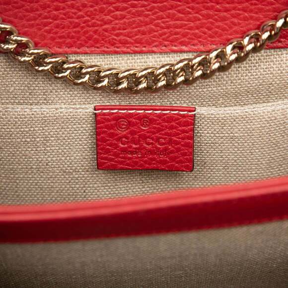 GUCCI Red Leather Shoulder Bag - Picture 5 of 6